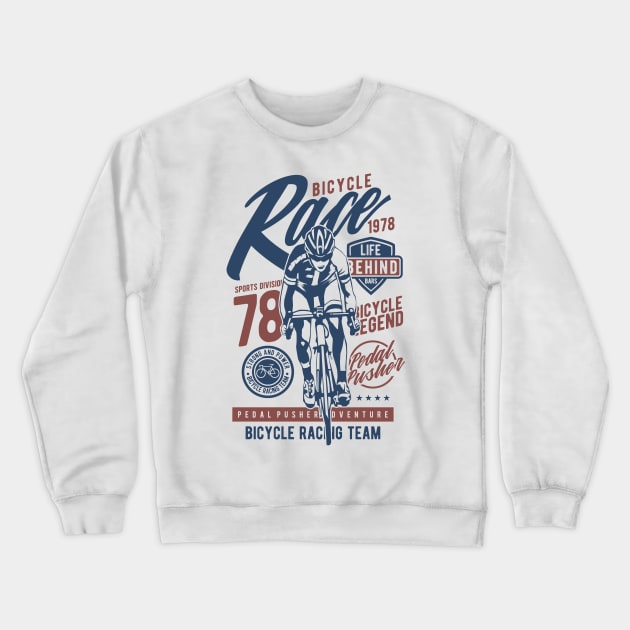 Cyclist Racing Bike Bicycle Racer | Pedal Pusher Crewneck Sweatshirt by MrWatanabe